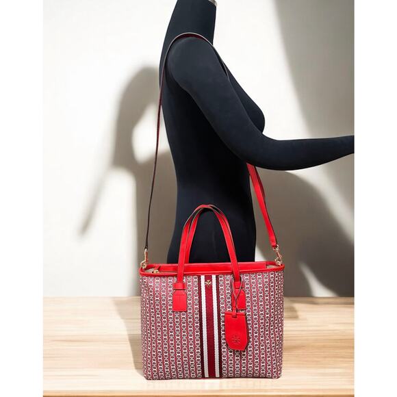 Tory Burch Gemini Link Canvas Small Tote Shoulder Bag - Picture 9 of 12